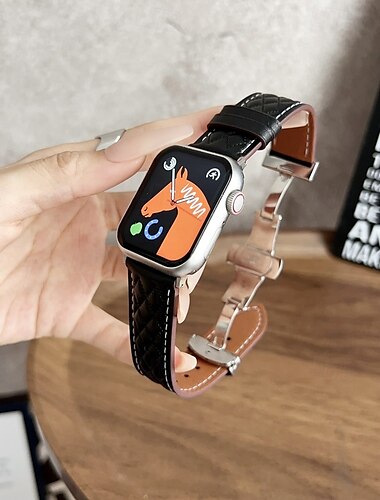  Lederband Kompatibel mit Apple Watch Armband 38mm 40mm 41mm 42mm 44mm 45mm 49mm Verstellbar Leder Ersatzarmband für iwatch Ultra 2 Series 9 8 7 SE 6 5 4 3 2 1