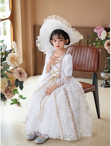  Gotisch Cosplay - Lolita Rokoko Kleid Partykostüm Maskerade Prinzessin Shakespeare Einfarbig Ballkleid Mädchen Halloween Karneval Kindertag Party Geburtstag Ferien Kinder Kleid Ganzjahres