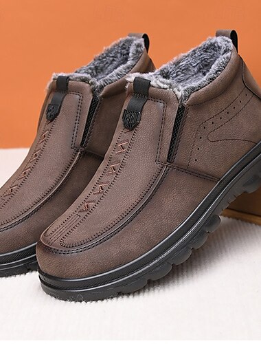  Winterstiefeletten für Herren mit Fellfutter – wasserdichte warme Schlupfschuhe für Outdoor und Freizeit