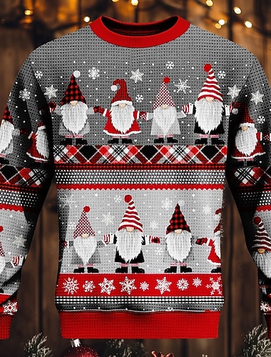  ruma joulupusero miesten villapaidat joulupukki tonttu neulepusero neule lämpöjuhlat ilta uudenvuodenaatto pitkähihainen pyöreäkaula syksy talvi musta s m l