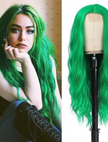  gewellte Perücken für Frauen, Perücke mit Mittelscheitel, natürlich gelockte Kunsthaarperücke, hitzebeständige Faserperücken für den täglichen Gebrauch bei Partys, Perücken für Weihnachtsfeiern,