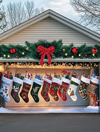  קישוטי דלתות חג המולד כיסוי דלת מוסך חיצונית חג המולד גרבי חג המולד באנר בית חווה גדול רקע חג המולד לחג דלת מוסך חיצונית קישוטי קיר לבית