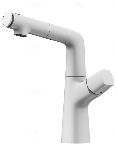  Badezimmer-Waschtisch-Mischbatterie, schwenkbare Küchenarmatur mit ausziehbarer Brause, höhenverstellbar, Wasserhähne für Badezimmer-Waschbecken, Warm- und Kaltwaschtisch-Mischbatterie mit Dusche