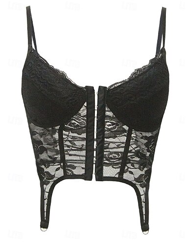  Damen Loungewear einfarbig Korsetts Karnevalsparty Valentinstag atmungsaktive Träger ärmellose Spitze rückenfreie Brustpolster Sommer Frühling Home Outfits
