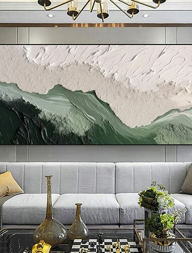  Mintura handgefertigte Meereswellen-Ölgemälde auf Leinwand, Wandkunst, Dekoration, modernes abstraktes Strandlandschaftsbild für die Inneneinrichtung, gerolltes, rahmenloses, ungedehntes Gemälde