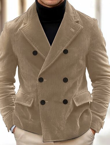  Per uomo Giacca di velluto a coste Blazer in velluto a coste Attività commerciale Cocktail party Ricevimento di matrimonio Di tendenza Informale Autunno inverno Poliestere Velluto a coste Liscio
