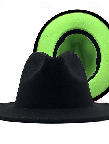  Pánské Sluneční klobouk Kovbojský klobouk Klobouk Fedora Trilby Jablkově zelená Černá Vlna Retro styl Módní 18. století stát Texas Denní Tématický večírek Plná / Jednobarevná Proti sluci cosplay