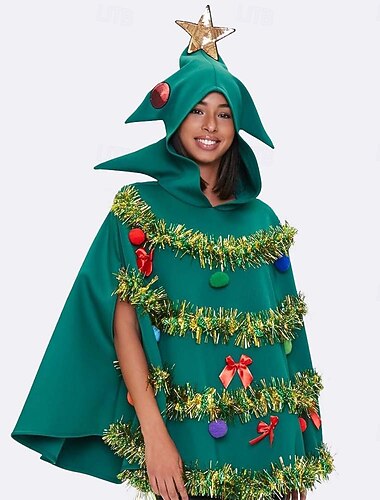  Weihnachtsbäume Umhang Kapuzencape Schals Damen Cosplay-Kostüm Erwachsene Weihnachten Heiligabend Party & Abend Umhang