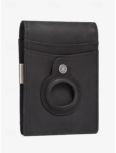  Herren Geldbörse Kreditkartenetui Leder Rindsleder Büro Einkaufen Alltagstauglich Mehrere Taschen Großes Fassungsvermögen Langlebig RFID-Blockierung Einfarbig Dunkelbraun Schwarz Braun