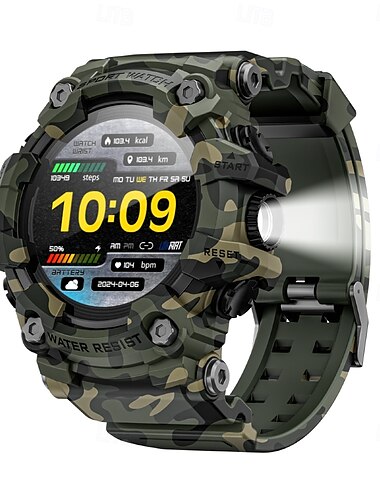  LOKMAT ATTACK GT Smartwatch 1.32 Zoll Smartwatch Fitnessuhr Bluetooth Schrittzähler Anruferinnerung Schlaf-Tracker Kompatibel mit Android iOS Damen Herren Langer Standby Freisprechanlage Wasserdicht