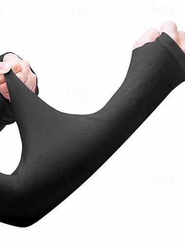  1 Par Mangas de ciclismo Armwarmers Mangas de brazo de enfriamiento con protección solar UV Resistente a los rayos UV Secado rápido Ligero Bicicleta Blanco Negro Gris Elastán para Hombre Mujer Adulto