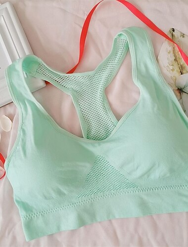  Damen BH-Oberteil Unterwäsche BH-Top Bequem Atmungsaktiv Stoßfest Herausnehmbare Polsterung Drahtlos Einfach Sport Sportkleidung Schwarz Weiß Yoga Fitness Leger