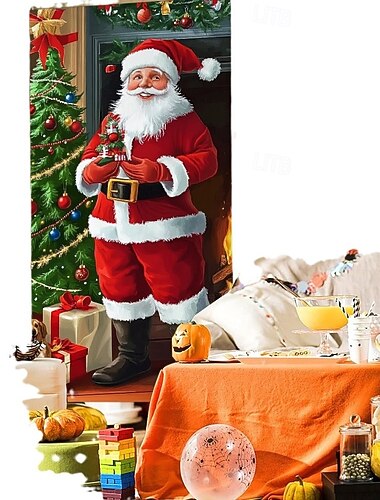  juledørdekorasjoner dørdeksler julekrybbe-snømanndørteppe dørgardindekorasjon bakgrunn innendørs/utendørs dørbanner til inngangsdør gårdshus