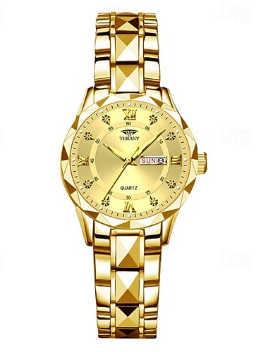  1 pièce nouvelle montre tendance pour dames bracelet en acier inoxydable calendrier luminescent affichage de la semaine simple vie de loisirs voyage montre quartz cadeau anniversaire fête des mères