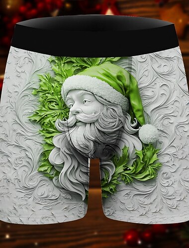  Kerstman Kerst pyjama Boxer shorts Ondergoed kerstcadeau Voor heren Grappig Kerstmis Patroon Volwassenen Kerstmis Nieuwjaar kerstavond Kerstmis Feest