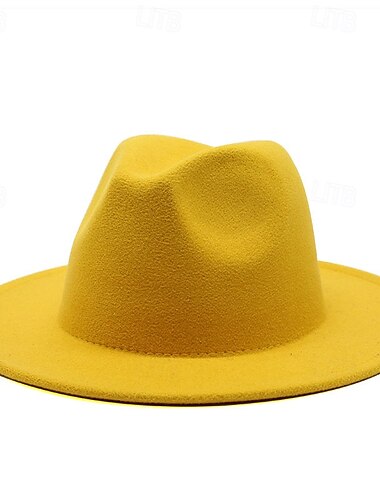  Herren Kentucky Derby Hut Sonnenhut Cowboyhut Fedora-Trilby-Hut Schwarz Gelb Polyester Vintage-Stil Mode 18. Jahrhundert Bundesstaat Texas Täglich Themenparty Einfarbig Sonnenschutz Cosplay