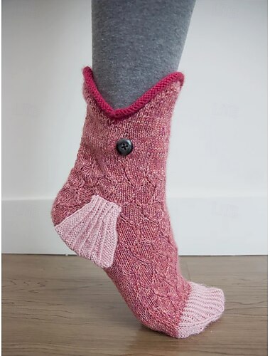  Damen-Hausschuhsocken aus Dinosaurier-Strick mit 3D-Design – gemütliche Wintersocken für Erwachsene und Kinder