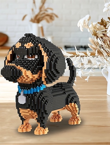  2100 stuks bouwstenen sets schattige dieren teckel hond vakantie cadeau kamer decoratie kerstcadeau