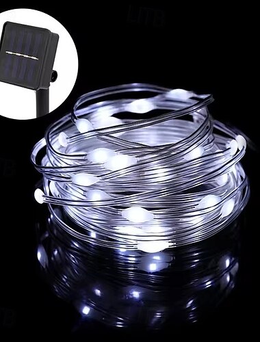  リモコン付きソーラー LED ストリング ライト、100/200/300 LED 防水フェアリー ライト、クリスマス、結婚式、庭、パーティー用 &庭の装飾
