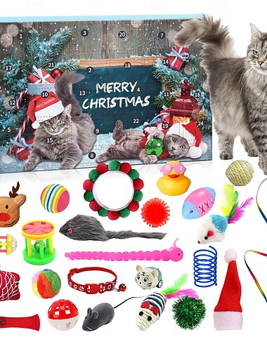  Calendario dell'Avvento per gatti 2025 conto alla rovescia di Natale silicone forniture per ufficio quotidiane pianificatore personale regalo per gatti