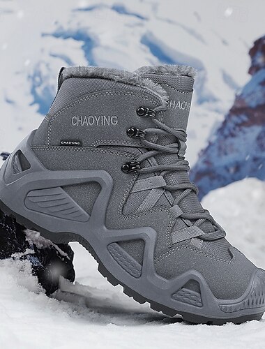  wasserdichte Winterwanderstiefel für Herren mit Fellfutter – isolierte Outdoor-Schneestiefel für kaltes Wetter