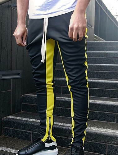  Homme Jogging Jogging Pantalon Pantalons de course Pantalon athlétique Pantalons de GYM Cordon Poche zippée Pantalons / Surpantalons Extérieur Sport & Loisir Athlétique Séchage rapide Poids Léger Doux