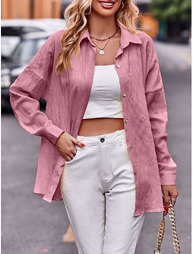  Damen Freizeitjacke Outdoor Strasse Freizeitskleidung Herbst Winter Standard Mantel Regular Fit warm Atmungsaktiv Stilvoll Brautkleider schlicht Jacken Langarm Feste Farbe Mit Taschen Gelb Rosa Blau