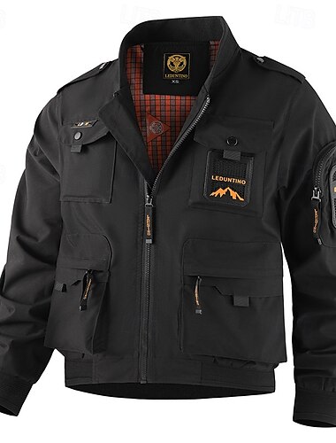  Herren Outdoorjacke Soft Shell Jacke Windbreaker übergangsjacke Urlaub Täglich Wasserdicht Winddicht Tasche Frühling & Herbst Einfach Mode Klassisch Stehkragen Regulär Schwarz Weiß Gelb Blau Orange