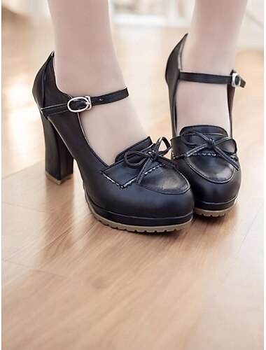  escarpins vintage mary jane marron pour femmes - chaussures à plateforme à talon épais avec détail nœud, idéales pour les tenues rétro et classiques, parfaites pour le bureau, les fêtes et les occasions spéciales