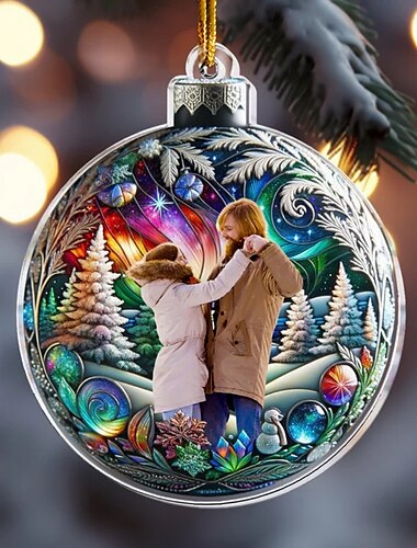  Kerst Ornamenten Acryl Eenvoudige Stijl Waterproof voor Home Decoratie Cadeaus 1PC
