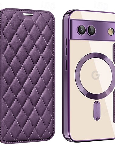  Handy Hülle Handyhüllen Für Pixel 9 Pro Pixel 9 Pro XL Pixel 9 Rückseite Magnetisch Unterstützt kabelloses Laden Kartenschlitz Retro TPU PU-Leder