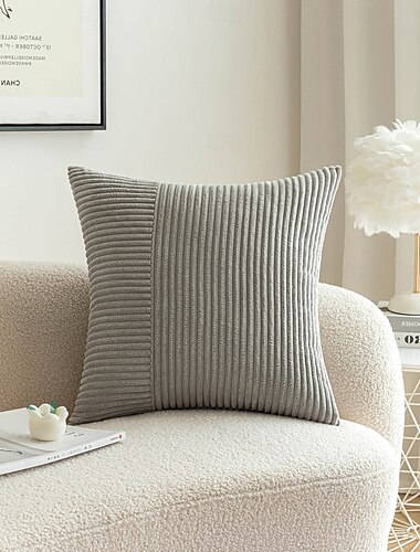  einfarbiger dekorativer Kissenbezug aus Cord, 1 Stück, weicher, quadratischer Kissenbezug für Schlafzimmer, Wohnzimmer, Sofa, Couch, Stuhl