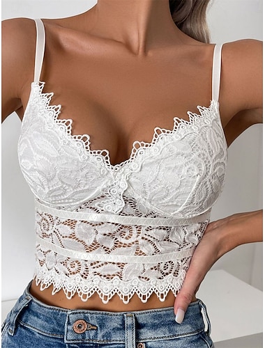  vêtements de détente pour femmes corsets de couleur pure fête de carnaval saint valentin polyester bretelles respirantes sans manches dentelle dos nu été printemps tenues pour la maison