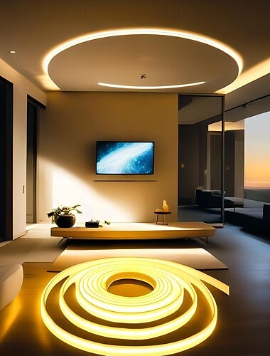  Tira de luces LED COB con enchufe de alimentación, cinta LED flexible súper brillante de 288 LED/m, iluminación lineal CRI 90 resistente al agua para decoración del hogar en interiores y exteriores