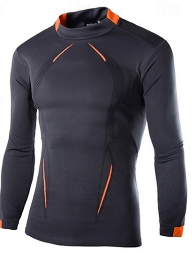  Herren Funktionsshirt Athletisches Hemd Fitnessstudio-Shirt Fitness Shirt Gepolstertes Kompressionshemd Langarm T-Shirt Casual Athlässigkeit Atmungsaktiv Schnelltrocknend Weich Fitnesstraining Laufen