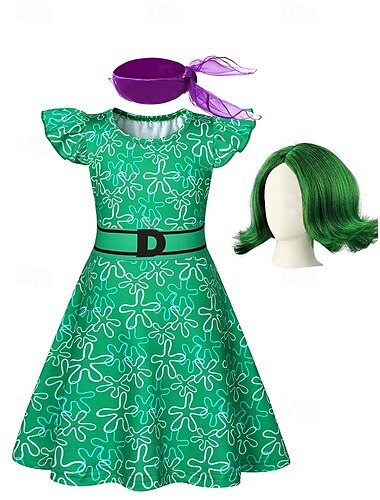  Alles steht Kopf 2 FREUDE Cosplay Kostüm Cosplay Perücken Niedlich Film Cosplay for Mädchen Kinder Karneval Leistung Party