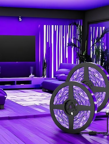  bande de lumière noire à LED UV, lumière violette avec USB ou alimentation par batterie SMD2835, lumière UV 380-400 nm pour danse fluorescente, revêtement corporel UV, lampe à lumière noire non étanche