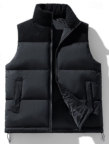  Herren Puffer Weste Weste Steppweste Täglich Verabredung Urlaub Modisch Brautkleider schlicht Herbst Winter Tasche Polyester warm halten Komfortabel Feste Farbe Reisverschluss Ständer Regular Fit