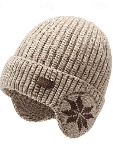  Pánské Unisex Čepice Beanie Zimní čepice Kulichy 骷髅头毛线帽 Pletená čepice Ocelově šedá Černá Polyester Pletený Útulný Denní nošení Jdeme ven Sněhová vločka Teplý