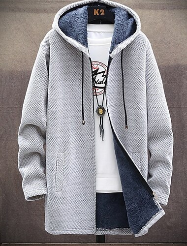  Herren Strickjacke Zip Pullover Reißverschluss Strickpullover Gerippt Stricken Tunika Patchwork Tasche Glatt Mit Kapuze Modisch Klassisch Freizeitskleidung Verabredung Bekleidung Herbst Winter