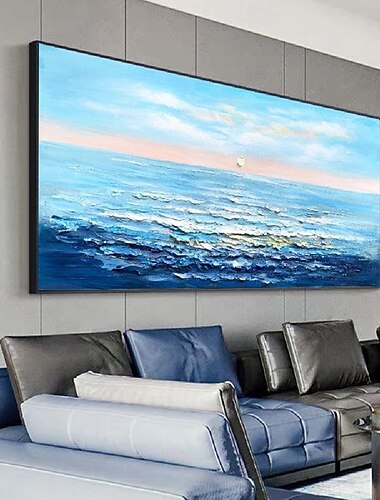  käsintehty 3d valtameri öljymaalaus käsintehty seinätaide sininen valtava aalto öljymaalaus kankaalle käsinmaalattu meren aallot 3d teksturoitu abstrakti maalaus rantamaisema taivas öljymaalaus