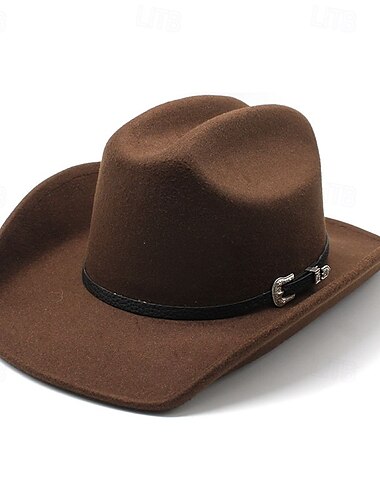  Herren Kentucky Derby Hut Sonnenhut Cowboyhut Fedora-Trilby-Hut Schwarz Kamel Polyester Vintage-Stil Mode 18. Jahrhundert Bundesstaat Texas Täglich Themenparty Einfarbig Sonnenschutz Cosplay