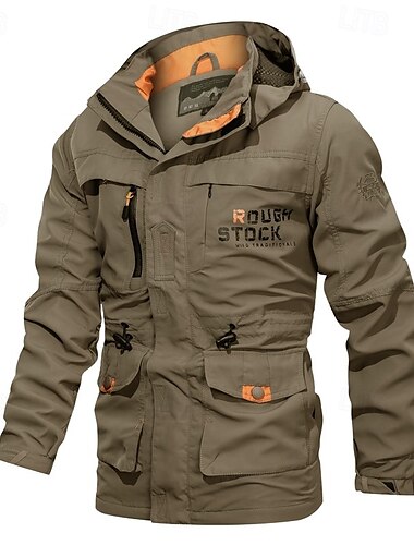  Homens Casaco exterior Casaco de inverno Jaqueta de Inverno Ao ar livre Presentes de Natal Térmico / Quente Prova-de-Água Patchwork Zíper Primavera Outono Côr Sólida Vintage Esportes Com Capuz Longo