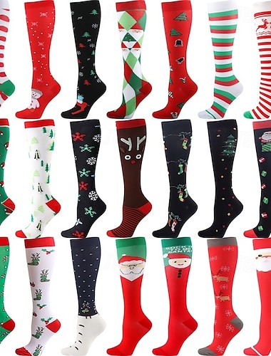 Calcetines de yoga Calcetines de Navidad 1 Par Hombre Mujer Calcetines de compresión A prueba de resbalones Transpirable Reductor del Sudor Cómodo Entrenamiento de gimnasio Baloncesto Fútbal