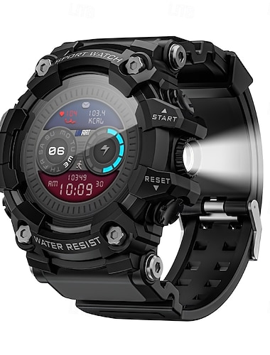  LOKMAT ATTACK GT Smartklokke 1.32 tommers Smartklokke blåtann Skritteller Samtalepåminnelse Søvnmonitor Kompatibel med Android iOS Unisex Lang ventetid Håndfri bruk Vanntett IP68 57 mm urkasse