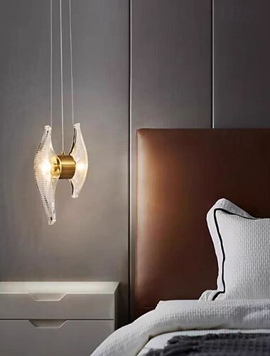  led posztmodern üveg függőlámpa 2 lámpás réz fejtámla függő csillár világítótestek függőlámpa 110-240v