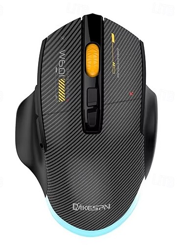  mkespn kabellose 2,4-GHz-Bluetooth-Maus mit 3 Verbindungsmodi, 12800 dpi, Makroanpassung, RGB-Gaming-Maus, programmierbar, 500 mAh, wiederaufladbar