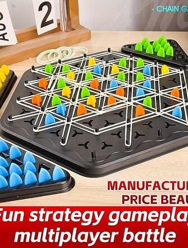  Dreieckiges Ketten-Mastermind – entwickelt logisches Denken und Problemlösungsfähigkeiten. Unterhaltsames Multiplayer-Desktop-Puzzlespiel für Kinder. Robuste Kunststoffkonstruktion. Ideal für frühe