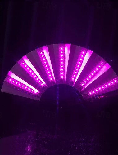 leuchtender, faltbarer LED-Fächer, tanzender Lichtfächer, Nachtshow, Halloween, Weihnachten, Rave-Festival-Zubehör, leuchtet im Dunkeln, Partyzubehör