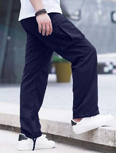  Herren Cargohose Cargohosen Cargohose Jogginghose Jogger Kordelzug Elastische Taille Glatt Komfort Atmungsaktiv Outdoor Täglich Ausgehen Modisch Brautkleider schlicht Schwarz Hellgrün